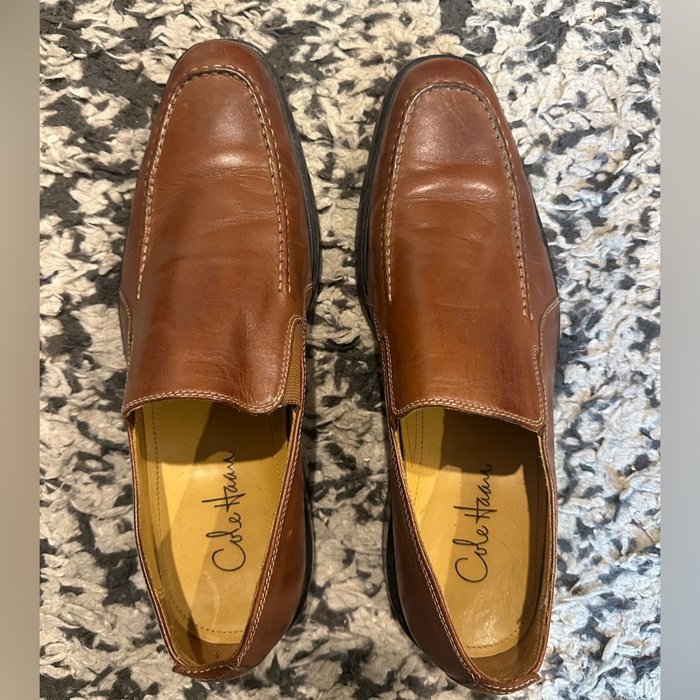 Cole Haan Men's Tan Leather Slip-On Loafers